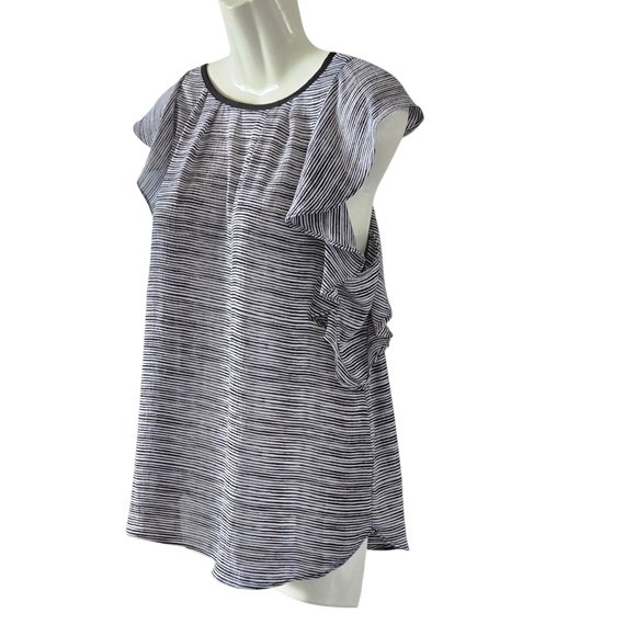 Elle Black and White Striped Blouse - Picture 3 of 7